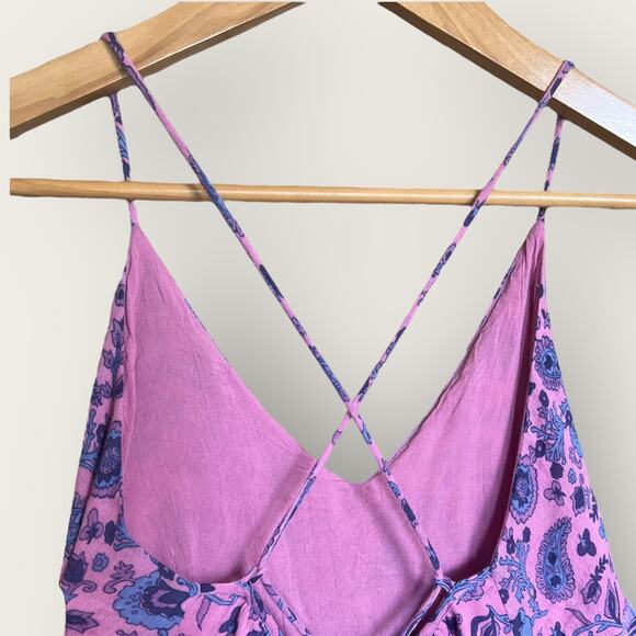 Spell & The Gypsy Journey Strappy Maxi Dress Medium Mulberry Cotton Resortwear - Picture 5 of 12